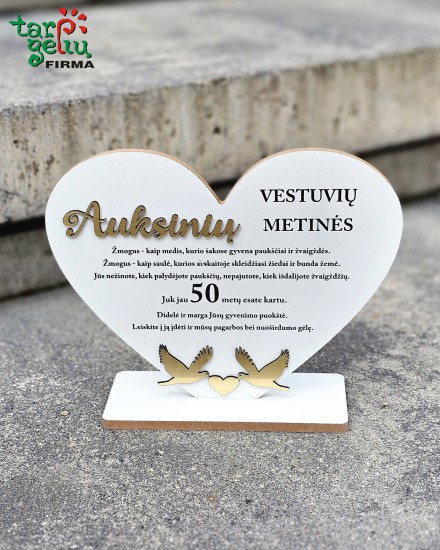 Pastatoma širdis "Auksinių vestuvių metinės"