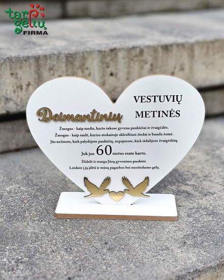 Pastatoma širdis "Deimantinės vestuvės"