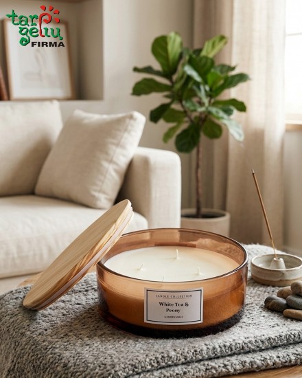 Kvapnioji žvakė stikliniame inde „White Tea & Peony“