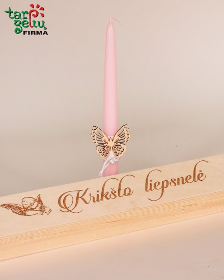 Krikšto žvakė medinėje dėžutėje