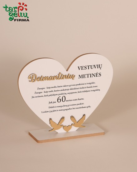 Pastatoma širdis "Deimantinės vestuvės"