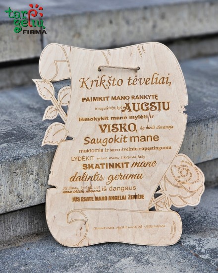 Papyrus padėka krikšto tėveliams