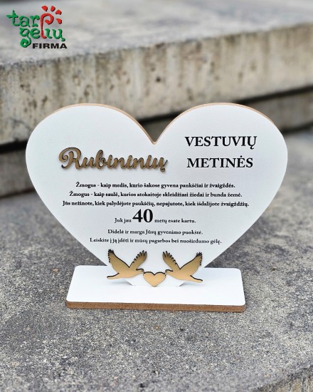 Pastatoma širdis "Rubininės vestuvės"