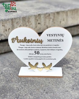 Pastatoma širdis "Auksinių vestuvių metinės"