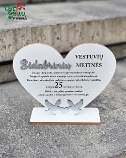 Širdis "Sidabrinių vestuvių metinės"