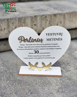 Pastatoma širdis "Perlinių vestuvių metinės"