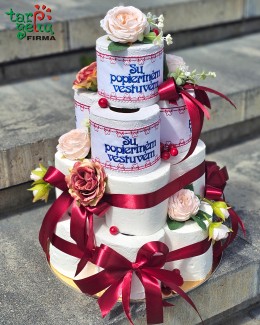 Popierinių vestuvių tortas