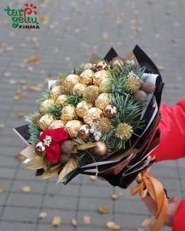 Kalėdinė puokštė "Ferrero Rocher"