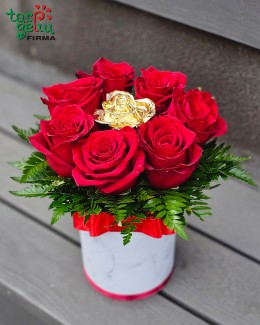 "Golden Rose & Red Roses"