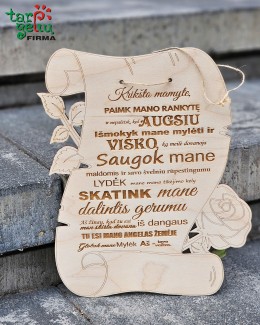 Lentelė "Įsakymai krikšto mamytei"