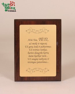 Plaketė "Padėka Tėčiui"
