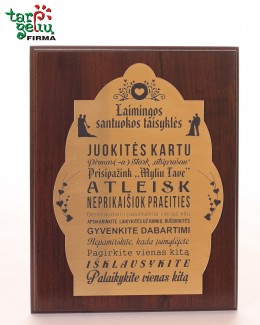 Plaketė "Laimingos santuokos taisyklės"