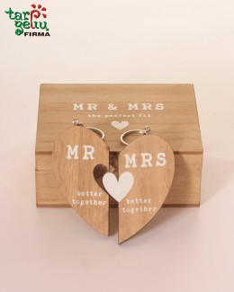 Raktų pakabukai dėžutėje "Mr & MRS"