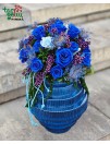 Miegančių (stabilizuotų) rožių kompozicija "Blue" 