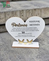 Pastatoma širdis "Perlinių vestuvių metinės"