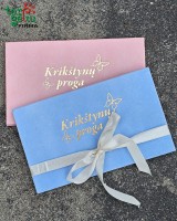 Veliūrinis vokelis / dėžutė „Krikštynų proga“
