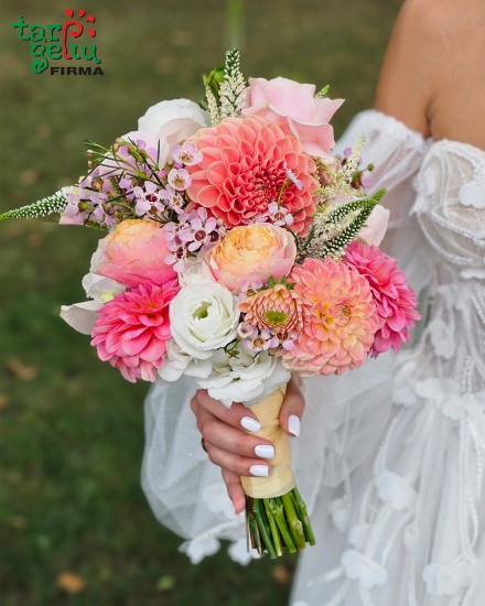 Švelni rudeninė nuotakos puokštė