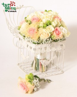 Свадебный букет из розы