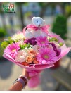 Букет цветов с мишкой 