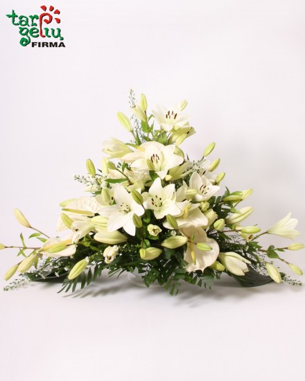 Funeral arrangement of Lilies