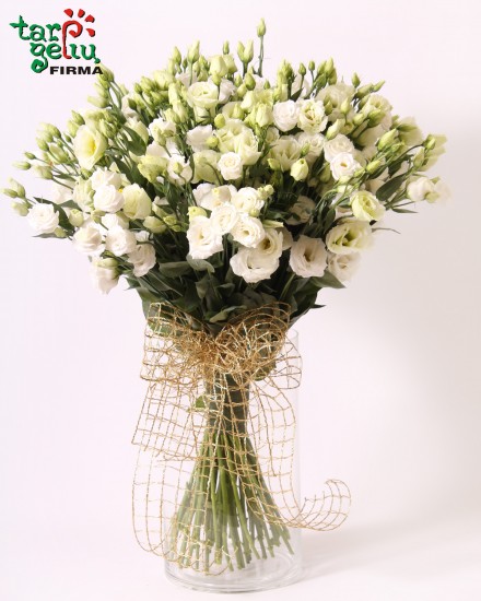 White eustoma bouquet