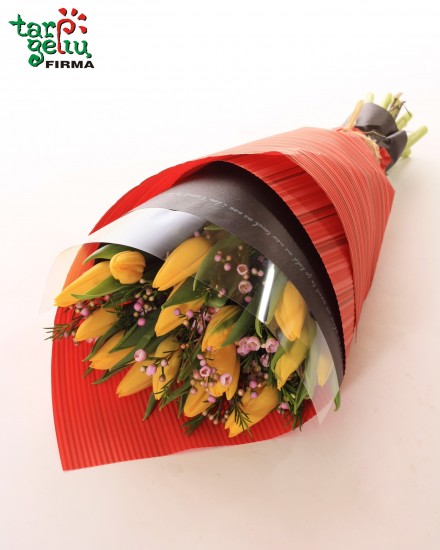 Bouquet of red tulips