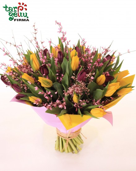 Brightly colored spring bouquet