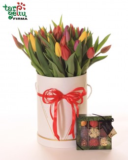 Tulips in box & Truffles