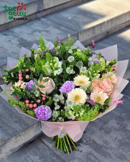 "Gentle pastel blossoms"