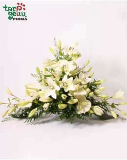 Funeral arrangement of lilies